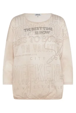 Damen CAMP DAVID & SOCCX Ausbrenner-Shirt mit Artwork stone beige