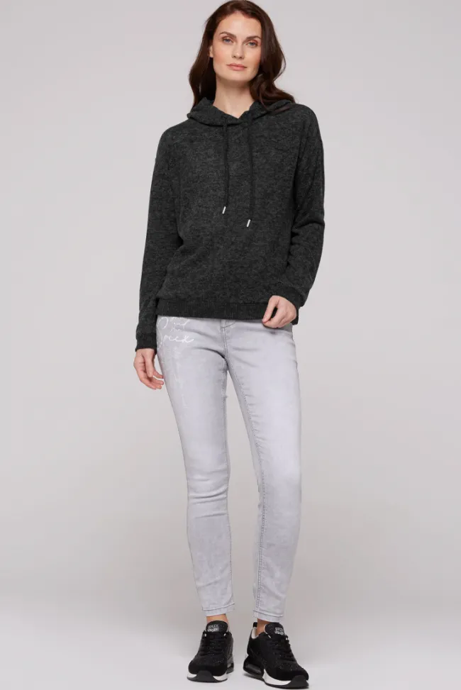 Damen CAMP DAVID & SOCCX Basic Hoodie aus Flauschstrick