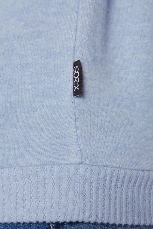 Damen CAMP DAVID & SOCCX Basic Hoodie aus Flauschstrick cool blue