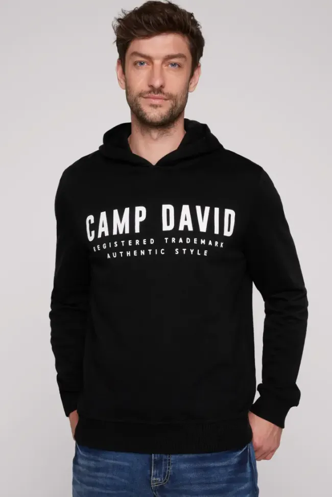 Herren CAMP DAVID & SOCCX Basic Hoodie mit Logo Print