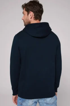 Herren CAMP DAVID & SOCCX Basic Hoodie mit Logo Print blue navy