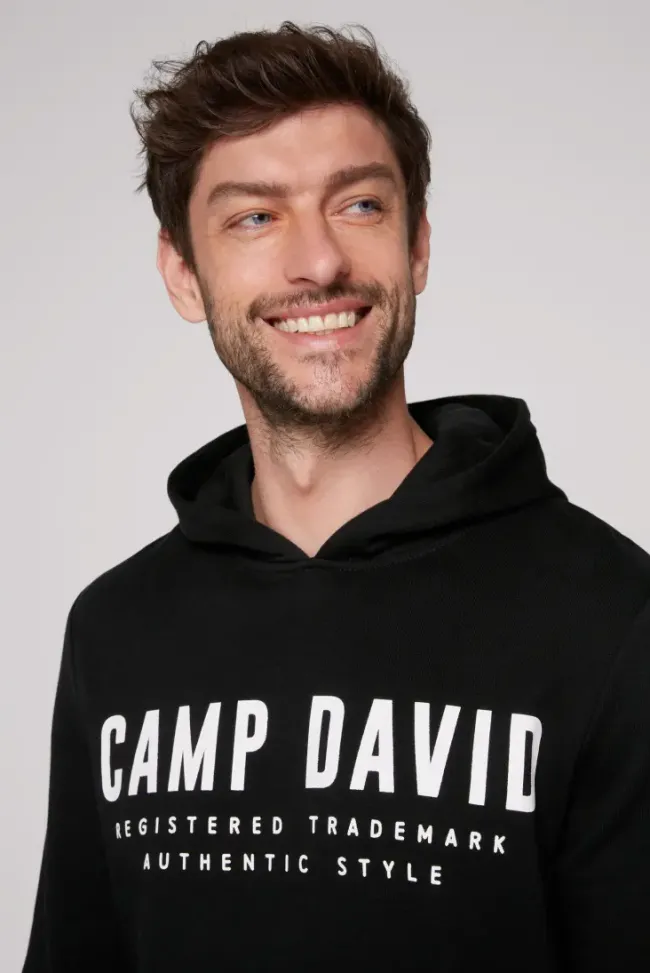 Herren CAMP DAVID & SOCCX Basic Hoodie mit Logo Print
