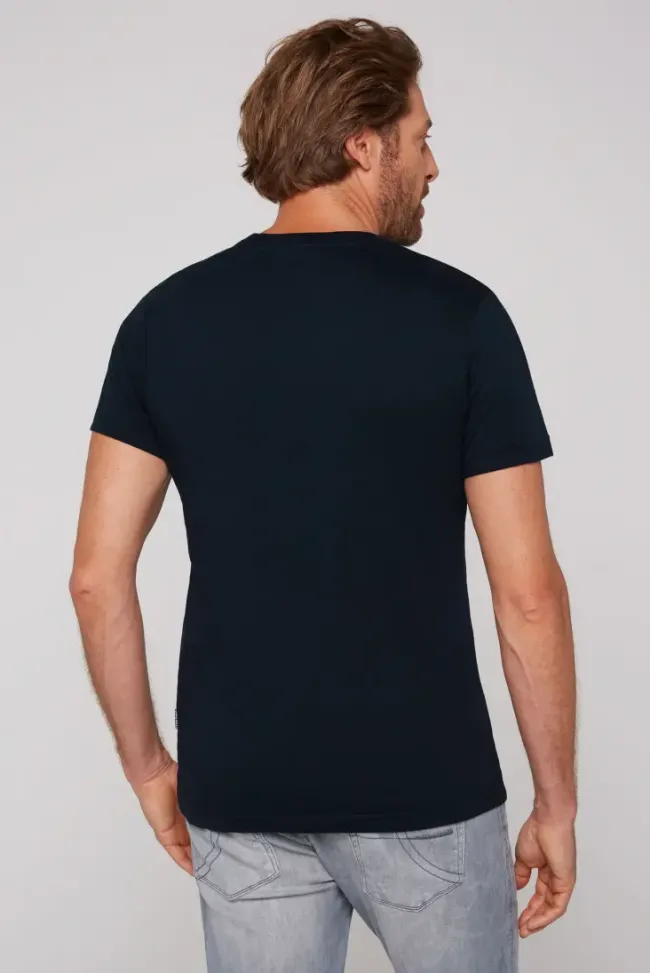 Herren CAMP DAVID & SOCCX Basic Logo T-Shirt blue navy