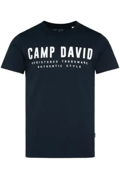Herren CAMP DAVID & SOCCX Basic Logo T-Shirt blue navy