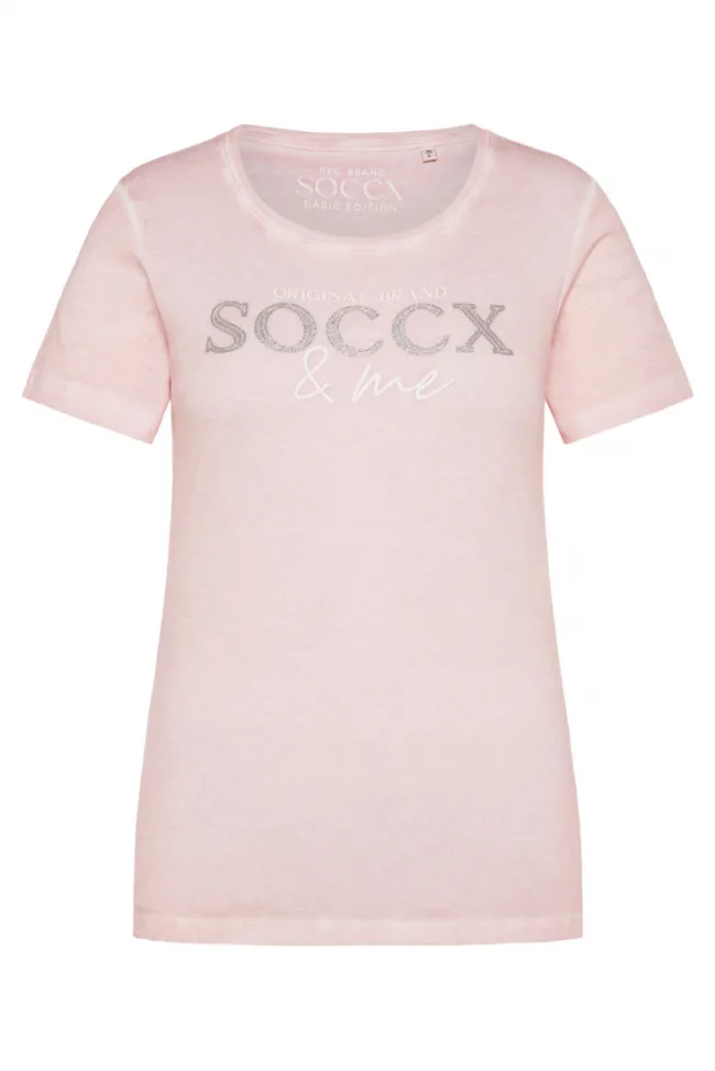 Damen CAMP DAVID & SOCCX Basic Logo T-Shirt Oil Dyed rose blush