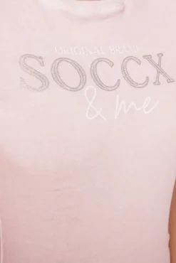 Damen CAMP DAVID & SOCCX Basic Logo T-Shirt Oil Dyed rose blush