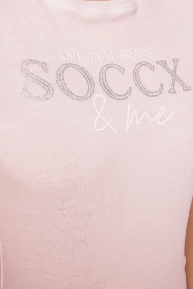 Damen CAMP DAVID & SOCCX Basic Logo T-Shirt Oil Dyed rose blush