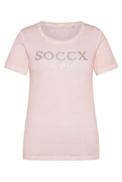 Damen CAMP DAVID & SOCCX Basic Logo T-Shirt Oil Dyed rose blush