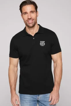 Herren CAMP DAVID & SOCCX Basic Pikee-Polo mit Logo-Stickerei