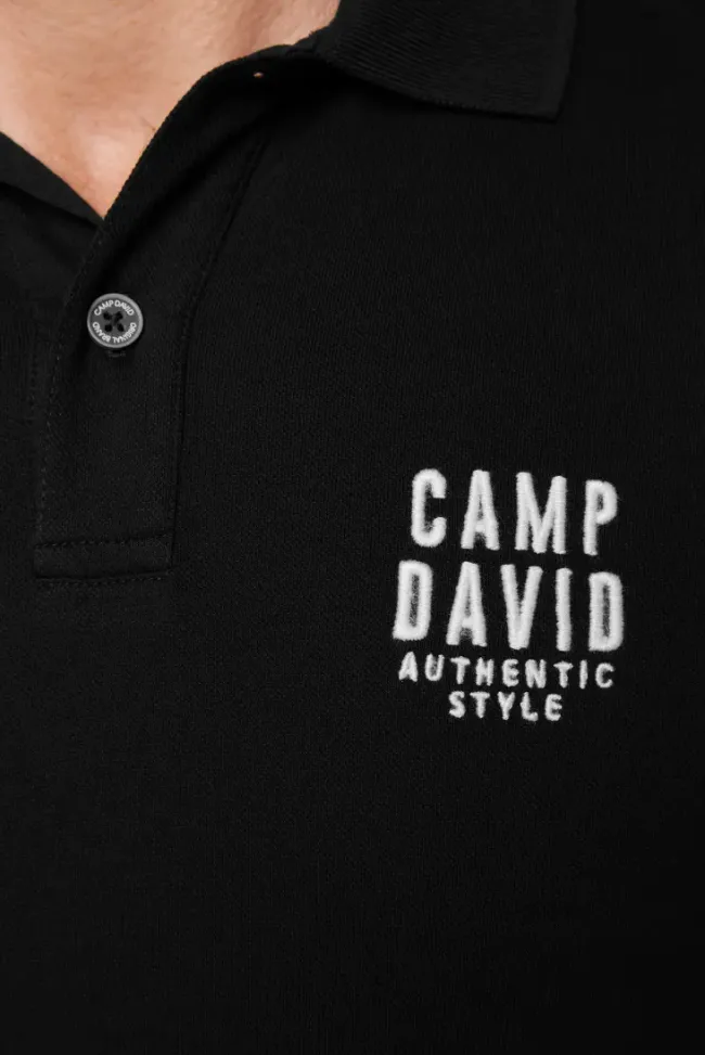 Herren CAMP DAVID & SOCCX Basic Pikee-Polo mit Logo-Stickerei