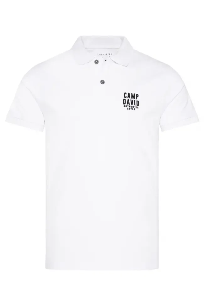Herren CAMP DAVID & SOCCX Basic Pikee-Polo mit Logo-Stickerei