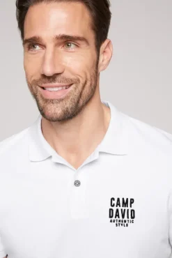 Herren CAMP DAVID & SOCCX Basic Pikee-Polo mit Logo-Stickerei