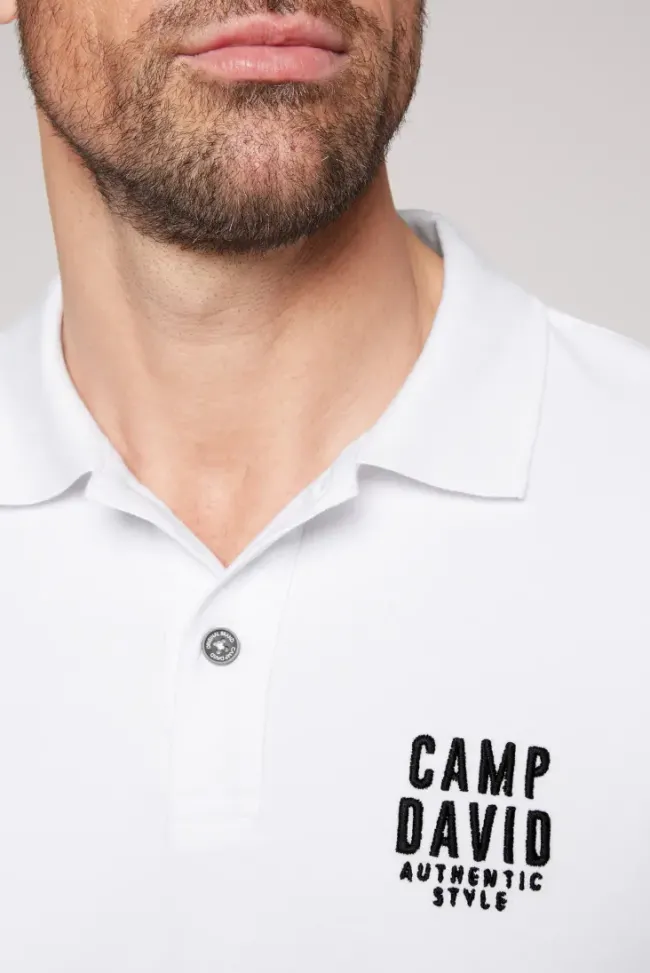 Herren CAMP DAVID & SOCCX Basic Pikee-Polo mit Logo-Stickerei