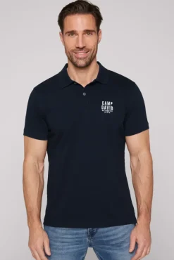 Herren CAMP DAVID & SOCCX Basic Pikee-Polo mit Logo-Stickerei blue navy