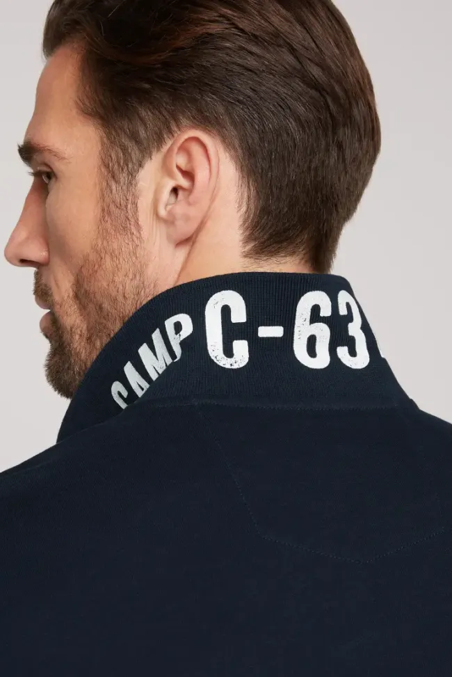 Herren CAMP DAVID & SOCCX Basic Pikee-Polo mit Logo-Stickerei blue navy