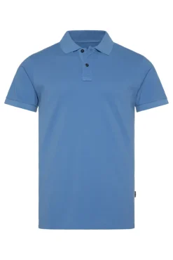 Herren CAMP DAVID & SOCCX Basic Pikee-Polo mit Trikotkragen sky blue