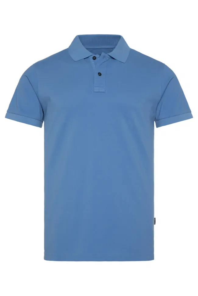 Herren CAMP DAVID & SOCCX Basic Pikee-Polo mit Trikotkragen sky blue