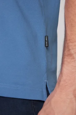 Herren CAMP DAVID & SOCCX Basic Pikee-Polo mit Trikotkragen sky blue
