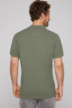 Herren CAMP DAVID & SOCCX Basic Pikee-Polo mit Trikotkragen green olive