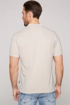 Herren CAMP DAVID & SOCCX Basic Pikee-Polo mit Trikotkragen light cappuccino