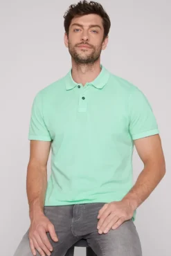 Herren CAMP DAVID & SOCCX Basic Pikee-Polo mit Trikotkragen sun aqua