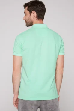 Herren CAMP DAVID & SOCCX Basic Pikee-Polo mit Trikotkragen sun aqua