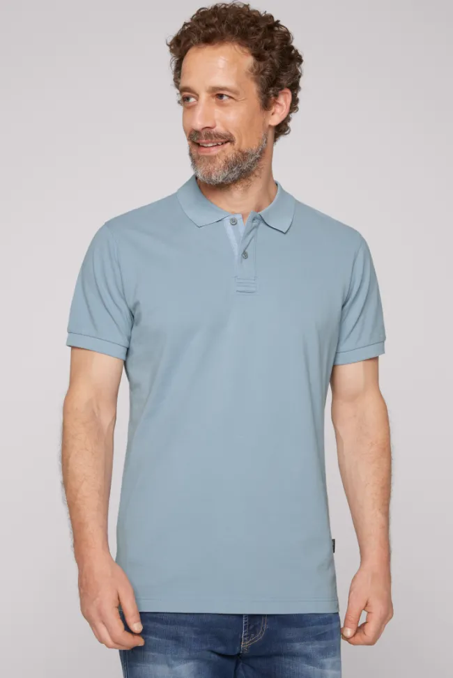 Herren CAMP DAVID & SOCCX Basic Pikee-Polo mit Trikotkragen new blue