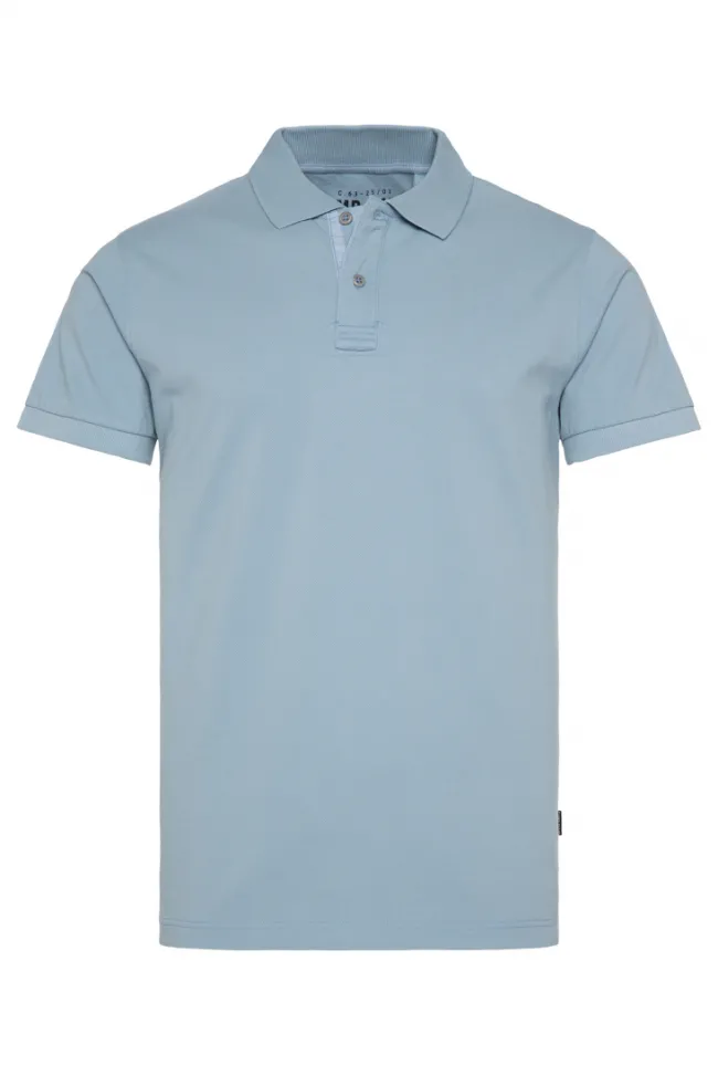 Herren CAMP DAVID & SOCCX Basic Pikee-Polo mit Trikotkragen new blue