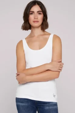Damen CAMP DAVID & SOCCX Basic Top mit Mini Logo Print