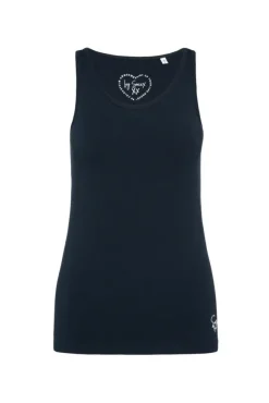 Damen CAMP DAVID & SOCCX Basic  Top mit  Mini Logo Print blue navy