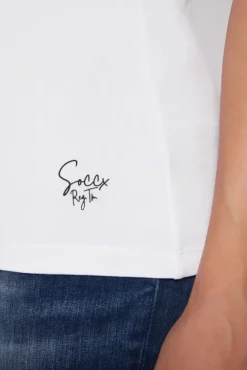 Damen CAMP DAVID & SOCCX Basic Top mit Mini Logo Print