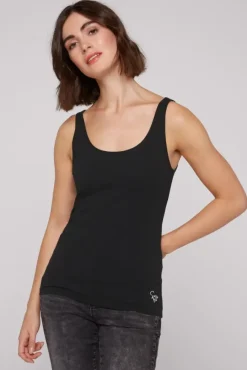 Damen CAMP DAVID & SOCCX Basic Top mit  Mini Logo Print