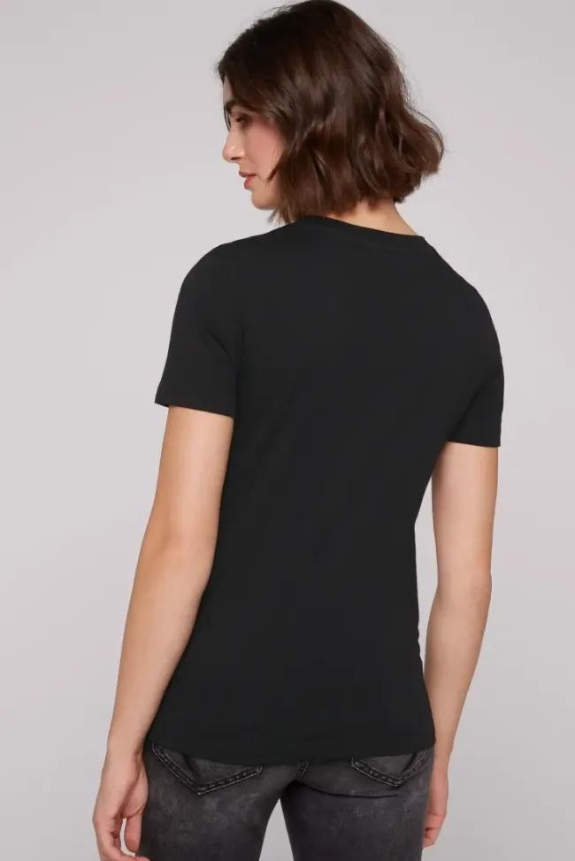 Damen CAMP DAVID & SOCCX Basic T-Shirt mit Logo Print