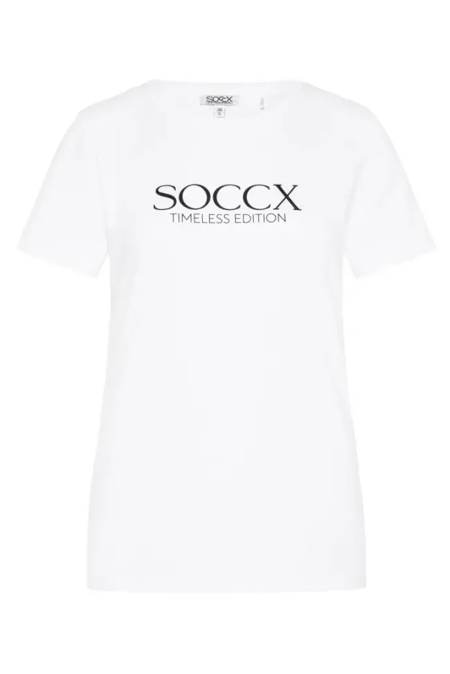 Damen CAMP DAVID & SOCCX Basic T-Shirt mit Logo Print