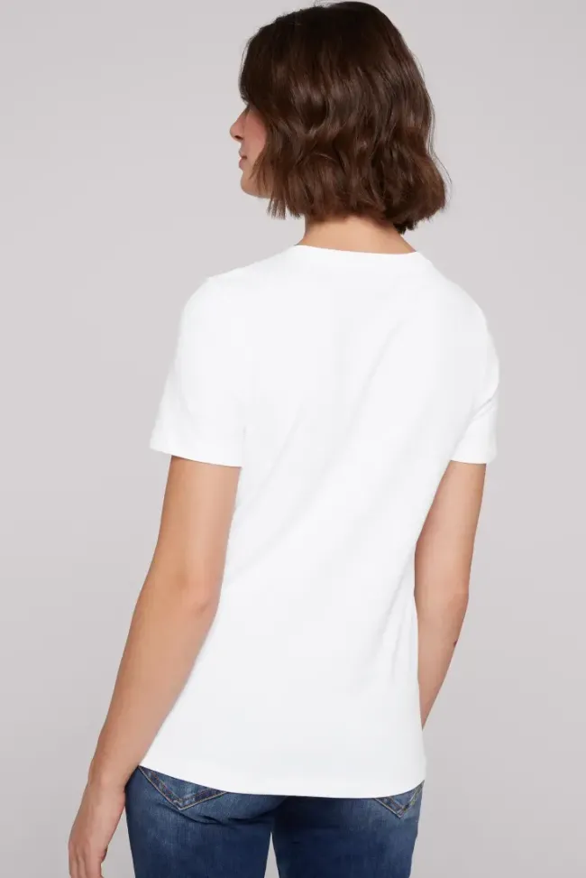 Damen CAMP DAVID & SOCCX Basic T-Shirt mit Logo Print
