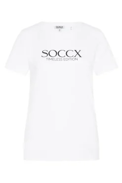 Damen CAMP DAVID & SOCCX Basic T-Shirt mit Logo Print