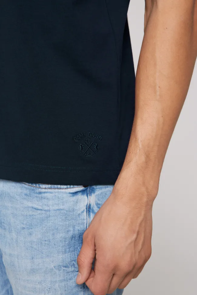 Herren CAMP DAVID & SOCCX Basic T-Shirt mit Rundhalsausschnitt, Doppelpack blue navy / blue navy