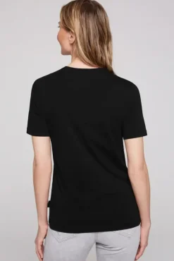 Damen CAMP DAVID & SOCCX Basic T-Shirt mit Rundhalsausschnitt