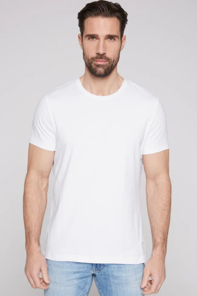 Herren CAMP DAVID & SOCCX Basic T-Shirt mit Rundhalsausschnitt, Doppelpack optic white / optic white