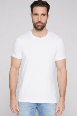 Herren CAMP DAVID & SOCCX Basic T-Shirt mit Rundhalsausschnitt, Doppelpack optic white / optic white