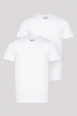 Herren CAMP DAVID & SOCCX Basic T-Shirt mit Rundhalsausschnitt, Doppelpack optic white / optic white