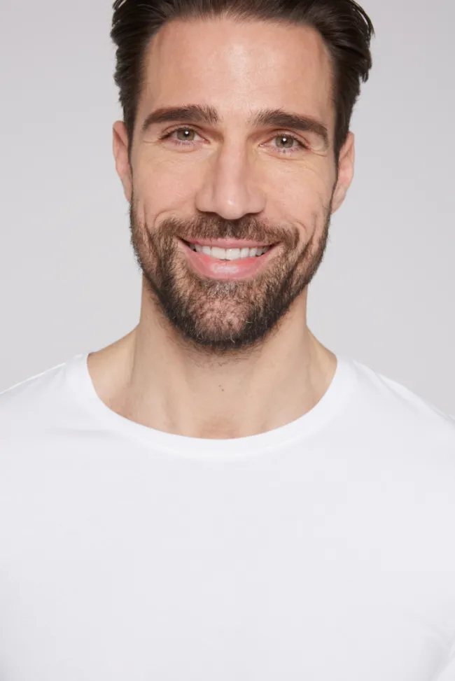 Herren CAMP DAVID & SOCCX Basic T-Shirt mit Rundhalsausschnitt, Doppelpack optic white / optic white