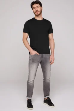 Herren CAMP DAVID & SOCCX Basic T-Shirt mit Rundhalsausschnitt, Doppelpack /