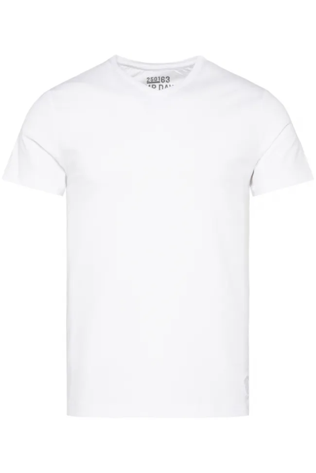Herren CAMP DAVID & SOCCX Basic T-Shirt mit V-Neck, Doppelpack optic white / optic white