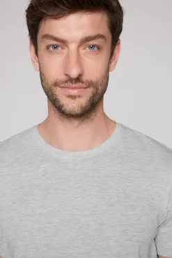 Herren CAMP DAVID & SOCCX Basic T-Shirt Rundhals 2er-Pack grey melange