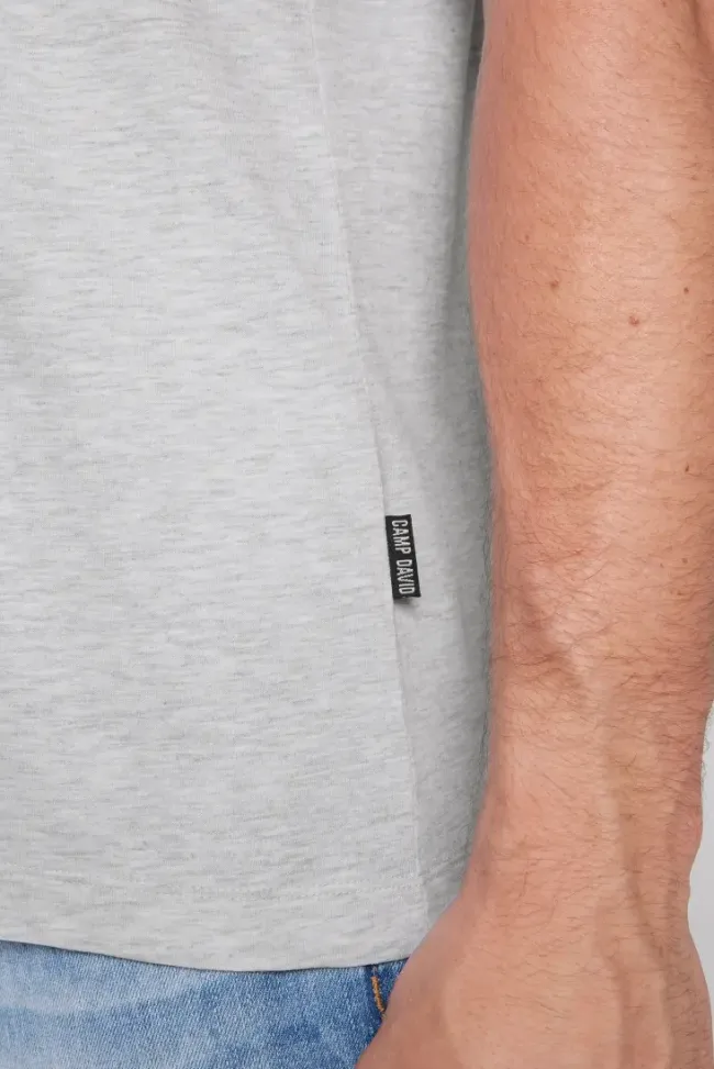 Herren CAMP DAVID & SOCCX Basic T-Shirt Rundhals 2er-Pack grey melange