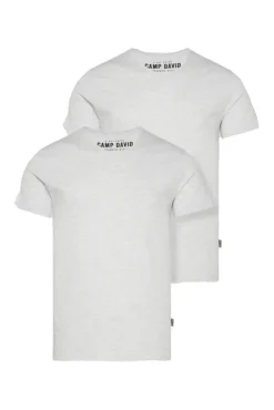 Herren CAMP DAVID & SOCCX Basic T-Shirt V-Neck 2er-Pack grey melange