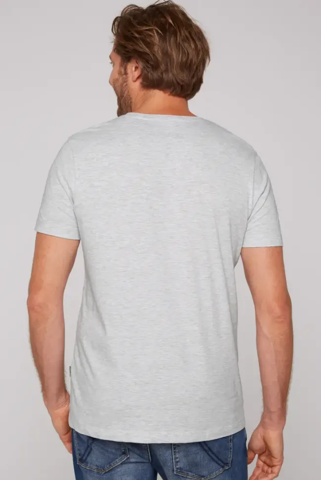 Herren CAMP DAVID & SOCCX Basic T-Shirt V-Neck 2er-Pack grey melange