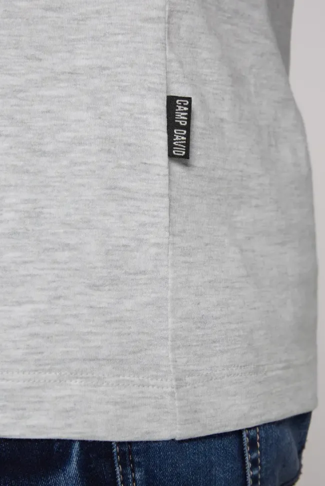 Herren CAMP DAVID & SOCCX Basic T-Shirt V-Neck 2er-Pack grey melange