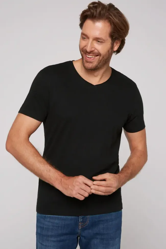 Herren CAMP DAVID & SOCCX Basic T-Shirt V-Neck 2er-Pack